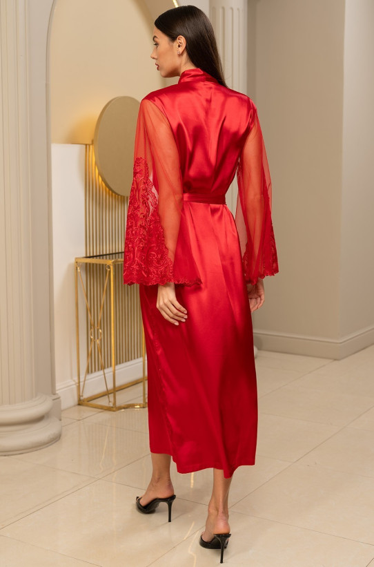 Халат длинный женский шелковый Mia-Amore "Marjory"  3969 красный