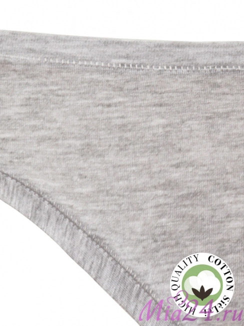 Трусики-слип базовые Sielei "Natural Cotton" 1445 серый меланж