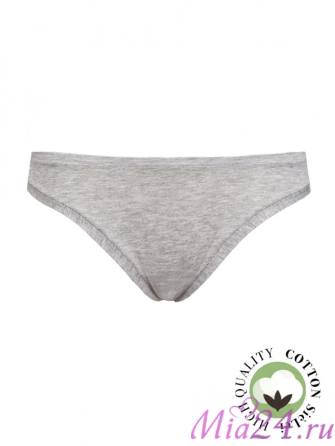 Трусики-слип базовые Sielei "Natural Cotton" 1445 серый меланж
