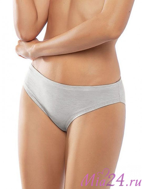 Трусики-слип базовые Sielei "Natural Cotton" 1445 серый меланж