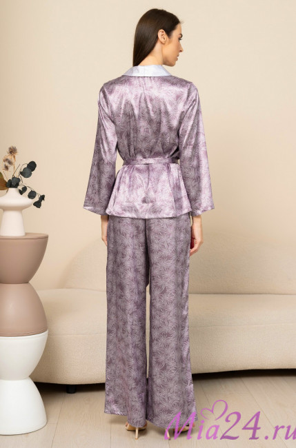 Комплект женский домашний жакет+брюки из смесового шелка Mia-Amore "Esenia" 4355