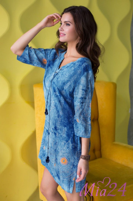 Туника женская из вискозы Mia-Mia "Gloria" 16234 голубой