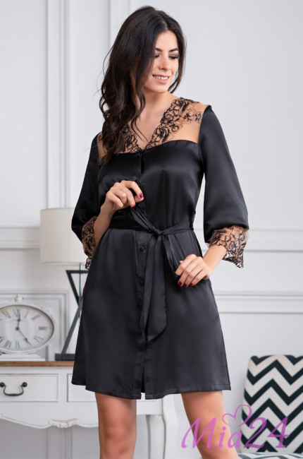 Халат женский шелковый на пуговицах Mia-Amore "Amanda" 3637 