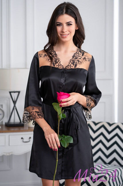 Халат женский шелковый на пуговицах Mia-Amore "Amanda" 3637 