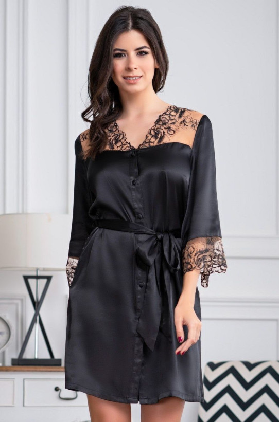 Халат женский шелковый на пуговицах Mia-Amore "Amanda" 3637 