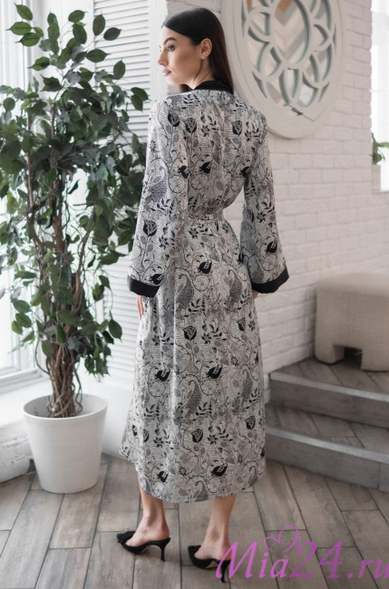 Халат длинный шелковый Mia-Amore "Charline" 4099