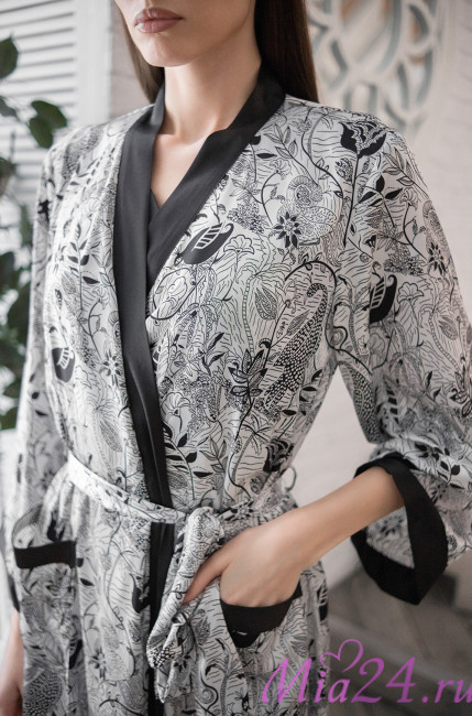 Халат длинный шелковый Mia-Amore "Charline" 4099