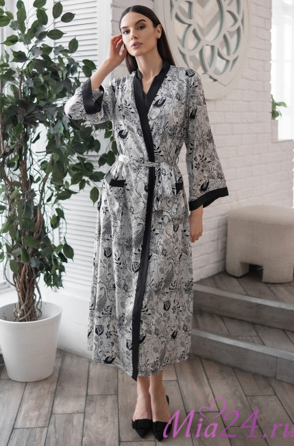 Халат длинный шелковый Mia-Amore "Charline" 4099