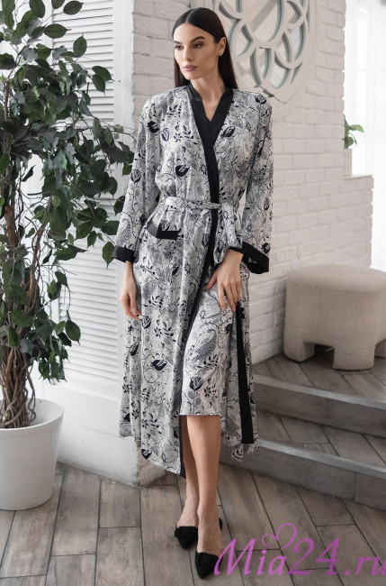 Халат длинный шелковый Mia-Amore "Charline" 4099