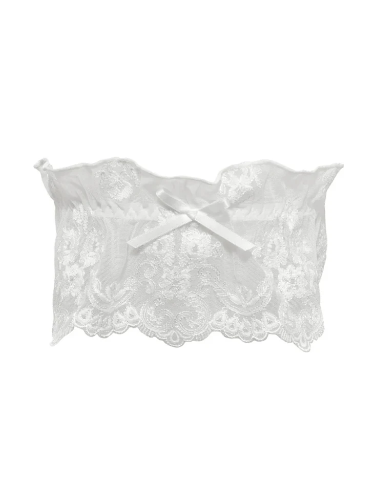 Кружевная подвязка на ногу Sielei "Glam" 1950 белый 