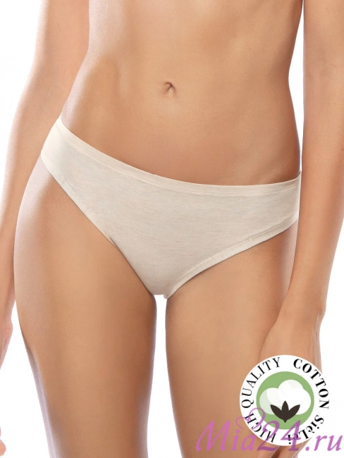Трусики-слип базовые Sielei "Natural Cotton" 1445 кремовый меланж 