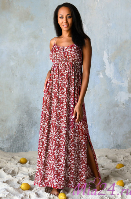 Платье домашнее женское из вискозы Mia-Mia "Nina" 16458 красный  Платье домашнее женское из вискозы Mia-Mia "Nina" 16458 красный