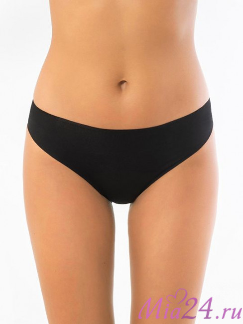 Бесшовные трусики-слип Sielei "Invisible cotton" 5105 черный