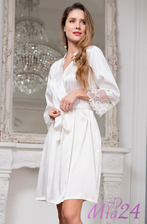 Халат женский шелковый Mia-Amore "White Swan" 3553 белый