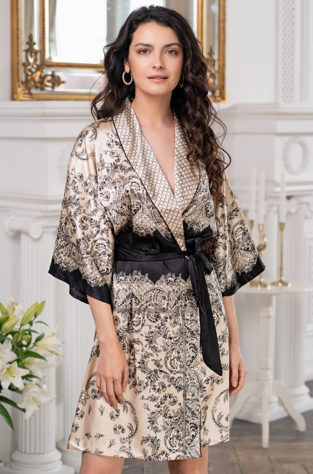 Халат шелковый женский Mia-Amore "Penelopa" 3693