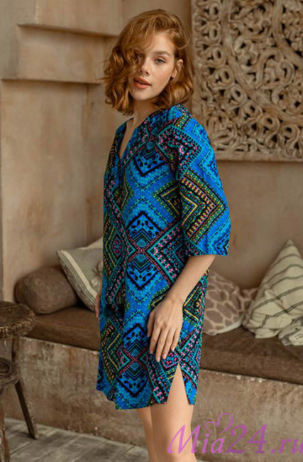 Туника короткая женская Mia-Mia "Jana" 16433 голубой 