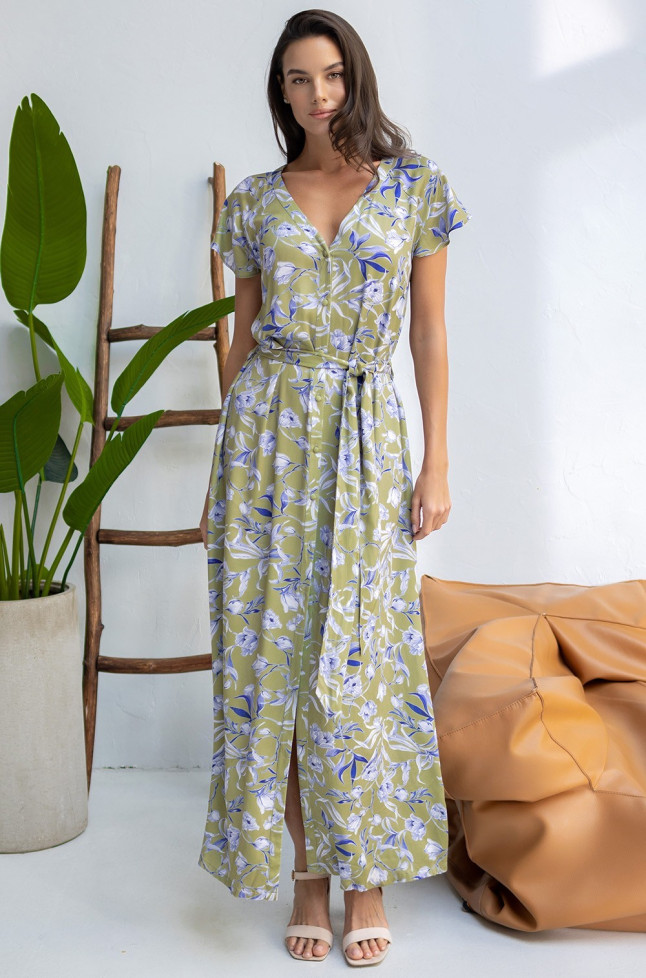 Длинное женское платье-халат на пуговицах Mia-Amore "Libertina" 1959