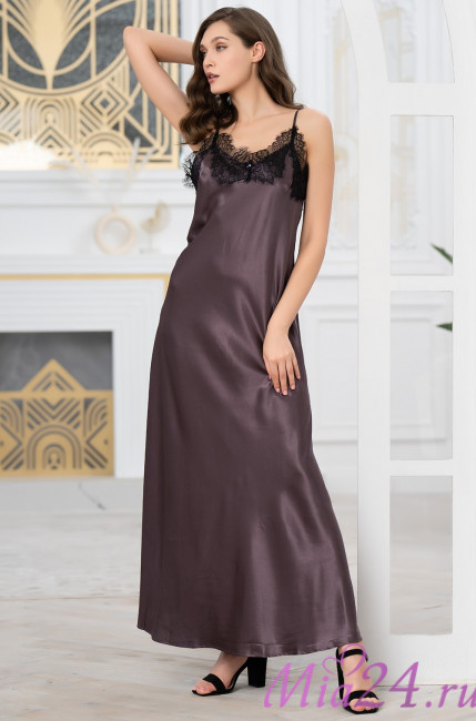 Длинная сорочка шелковая Mia-Amore "Windsor" 3888 баклажан Длинная сорочка шелковая Mia-Amore "Windsor" 3888 баклажан