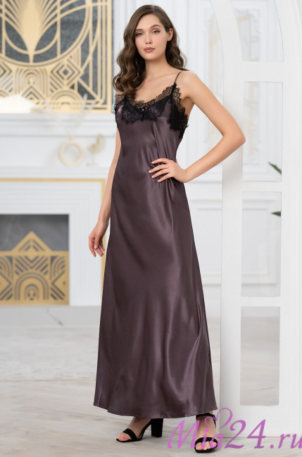 Длинная сорочка шелковая Mia-Amore "Windsor" 3888 баклажан Длинная сорочка шелковая Mia-Amore "Windsor" 3888 баклажан