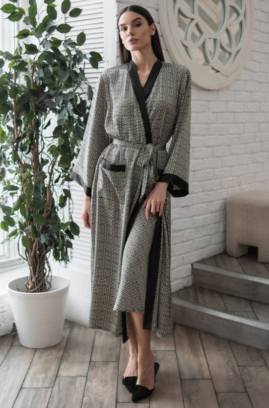 Халат женский длинный шелковый Mia-Amore "Jadore" 4089