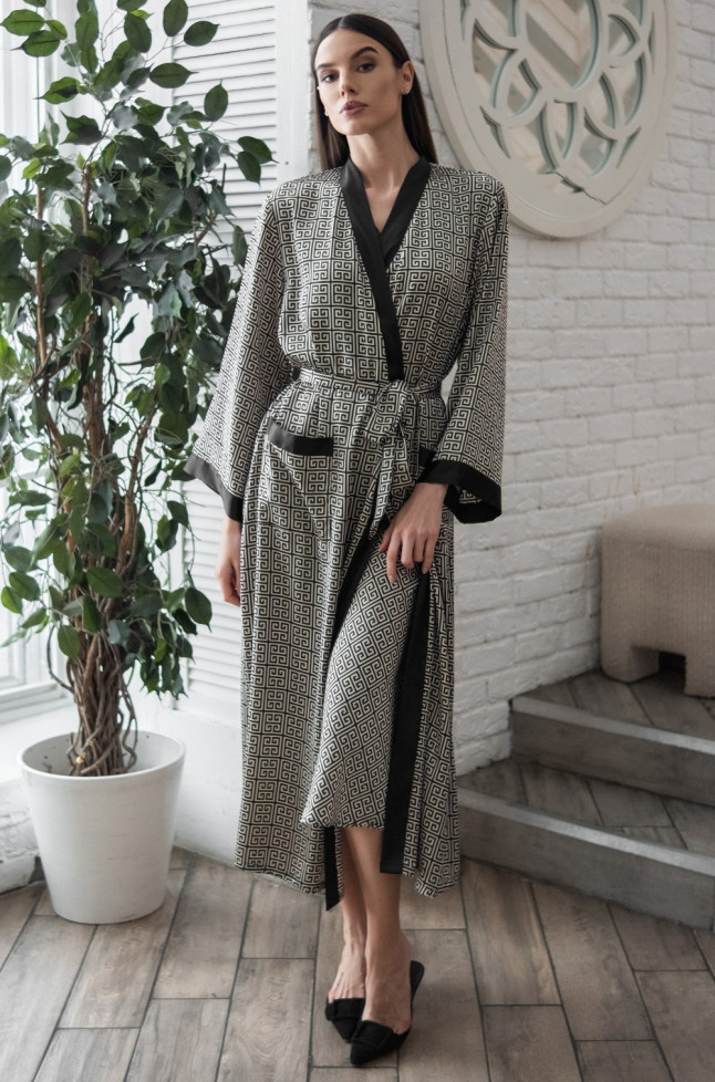 Халат женский длинный шелковый Mia-Amore "Jadore" 4089