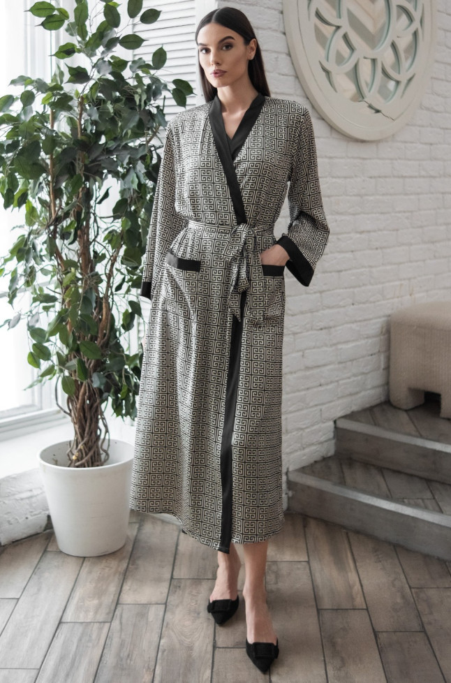 Халат женский длинный шелковый Mia-Amore "Jadore" 4089