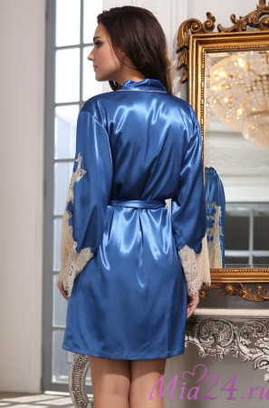 Халат женский шелковый "Chantal" 3193 синий