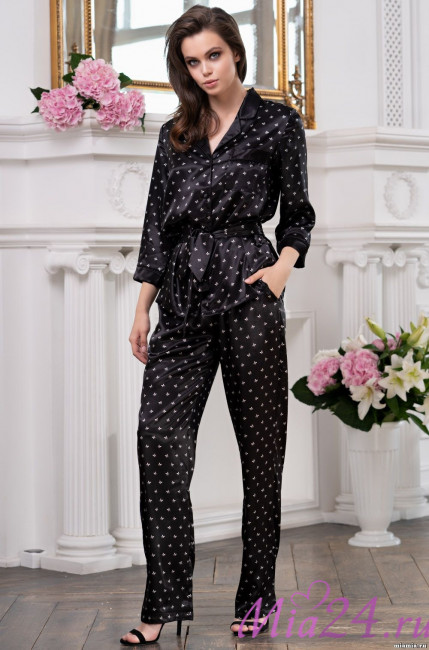 Женская домашняя пижама со штанами Mia-Mella "Clever" 8946 черный