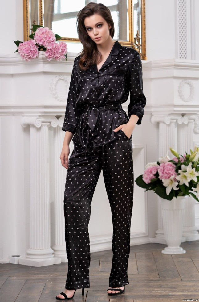 Женская домашняя пижама со штанами Mia-Mella "Clever" 8946 черный