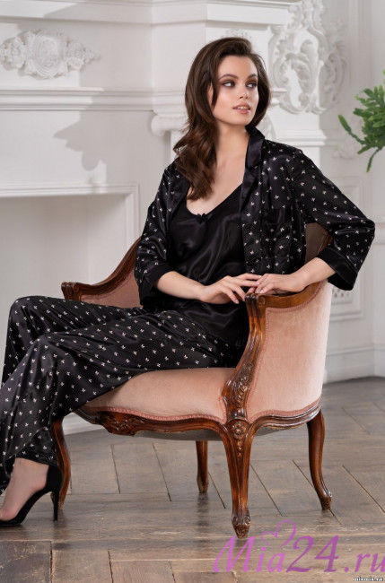 Женская домашняя пижама со штанами Mia-Mella "Clever" 8946 черный