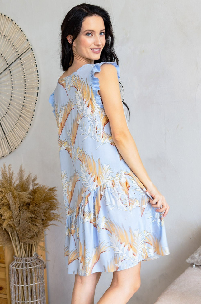 Туника женская Palm Beach 1981 'Mia-Amore' - короткая, с асимметричной оборкой и рюшами, из вискозы 