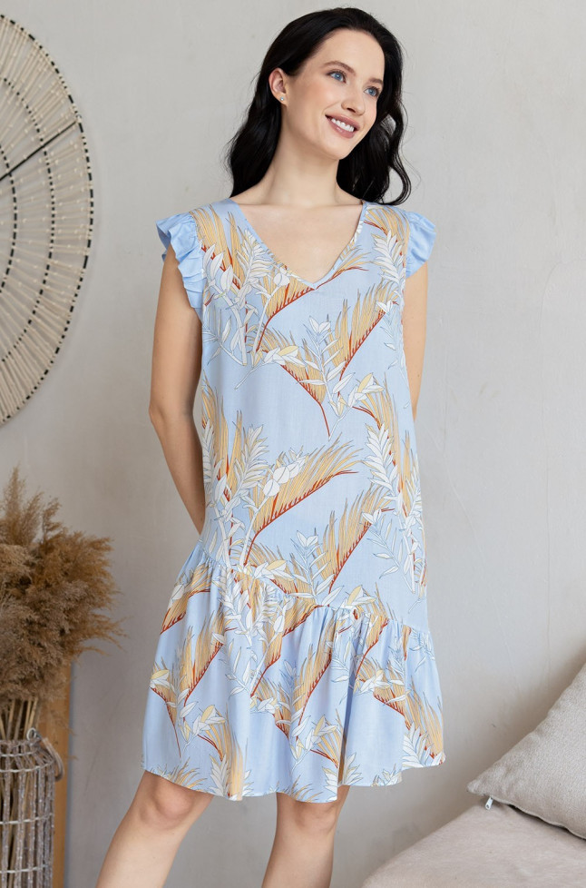 Туника женская Palm Beach 1981 'Mia-Amore' - короткая, с асимметричной оборкой и рюшами, из вискозы 