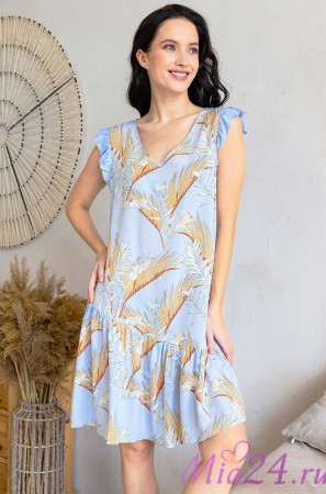 Туника женская Palm Beach 1981 'Mia-Amore' - короткая, с асимметричной оборкой и рюшами, из вискозы Туника женская Palm Beach 1981 'Mia-Amore' - короткая, с асимметричной оборкой и рюшами, из вискозы