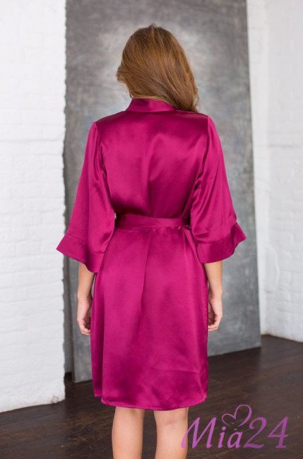Халат женский шелковый Mia-Mia "Rosemary" 15143 вишневый
