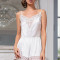 Комбидресс женский White Swan (Уайт Свон) 3555 Mia-Amore - молочный, с кружевом, фигурным вырезом на спине и подвеской