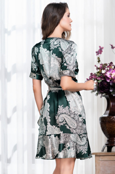 Халат шелковый с коротким рукавом Mia-Amore "Agata" 3703