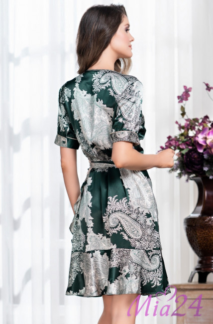 Халат шелковый с коротким рукавом Mia-Amore "Agata" 3703