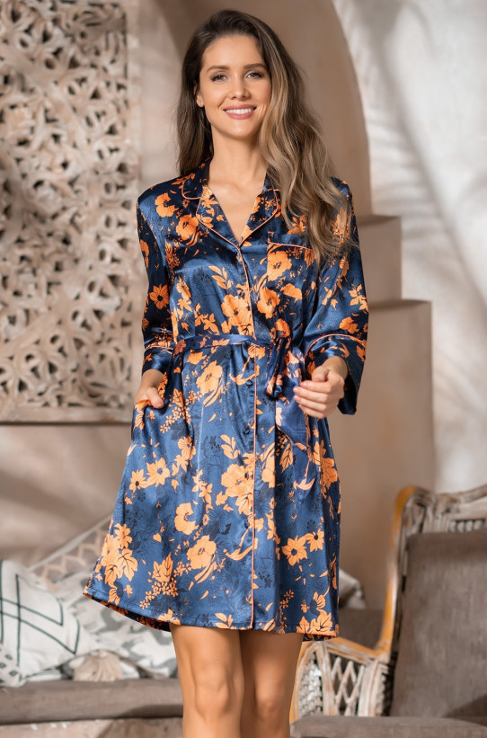 Халат шелковый на пуговицах Mia-Amore "Qiara" 3827