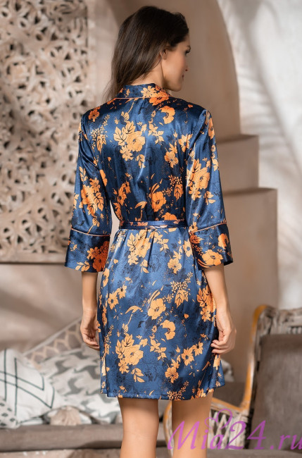 Халат шелковый на пуговицах Mia-Amore "Qiara" 3827