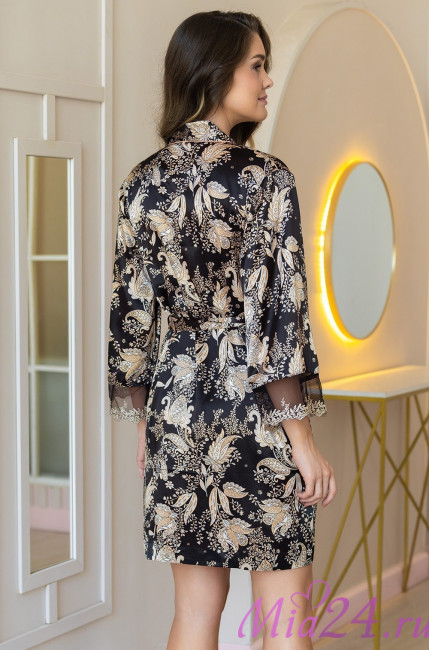Халат шелковый короткий Mia-Amore "Yasmina" 3983