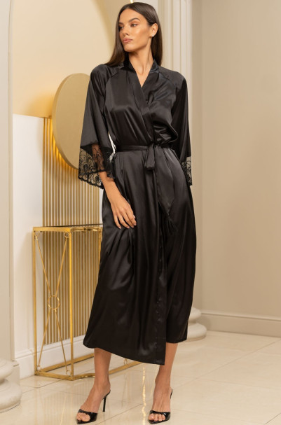 Халат женский длинный шелковый Mia-Amore "Bagira" 4439