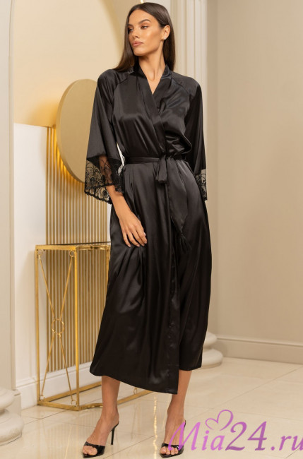 Халат женский длинный шелковый Mia-Amore "Bagira" 4439 Халат женский длинный шелковый Mia-Amore "Bagira" 4439