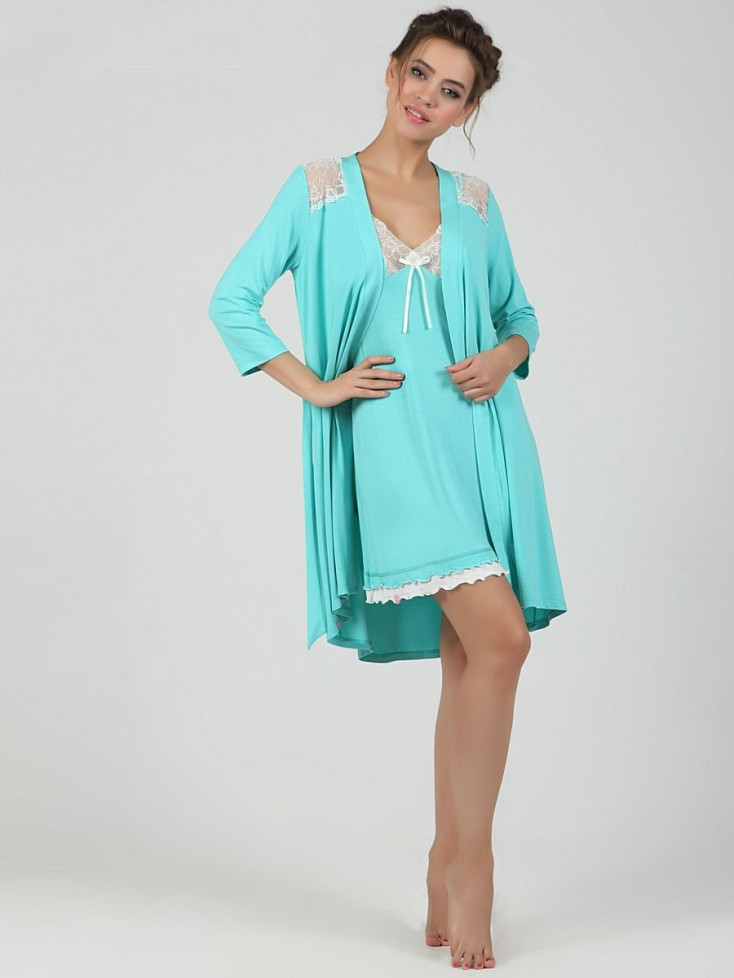 1503 Сорочка из вискозы Angelo ментоловый