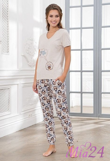 Комплект домашний женский "Cleo" 792 бежевый Комплект домашний женский "Cleo" 792 бежевый
