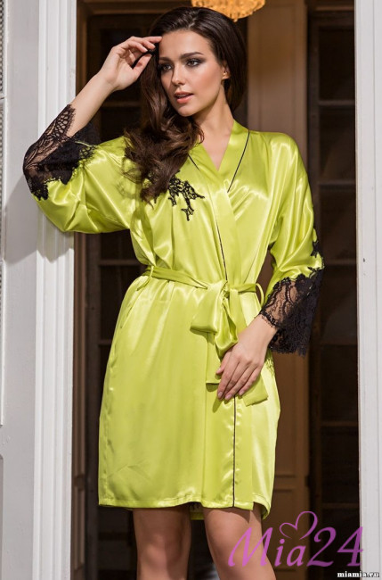 3193 Халат шелковый "Chantal" lime 3193 Халат шелковый "Chantal" lime
