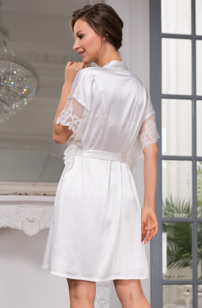 Халат женский шелковый Mia-Amore "White Swan" 3557 молочный