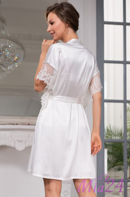 Халат женский шелковый Mia-Amore "White Swan" 3557 молочный