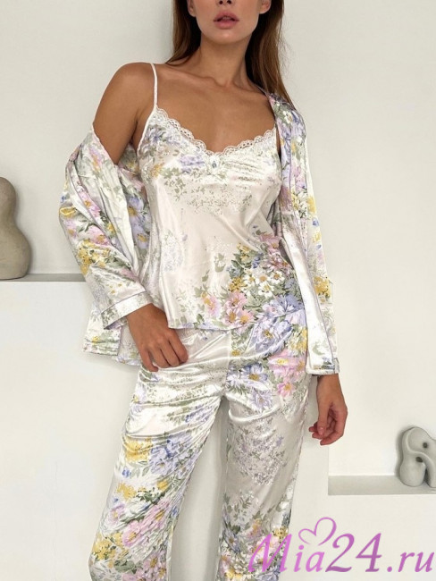 Комплект-тройка домашний шелковый Mia-Amore "Lilianna" 3256