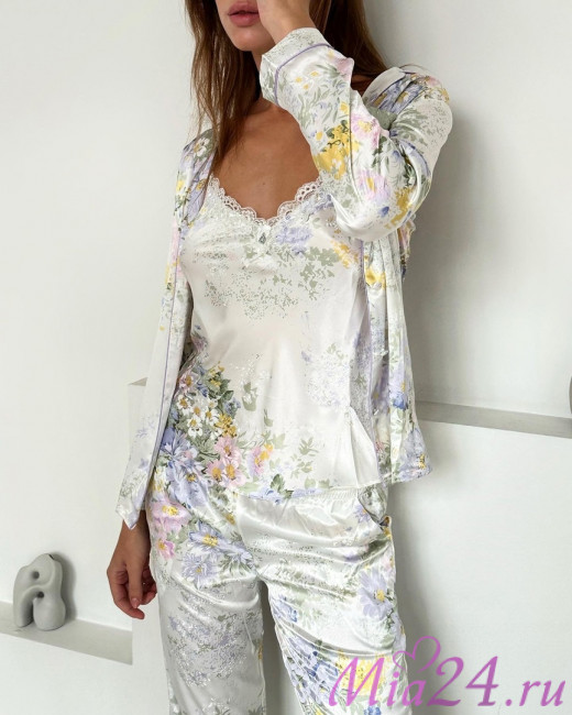 Комплект-тройка домашний шелковый Mia-Amore "Lilianna" 3256