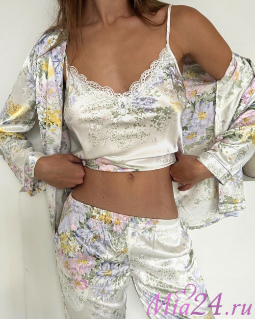 Комплект-тройка домашний шелковый Mia-Amore "Lilianna" 3256